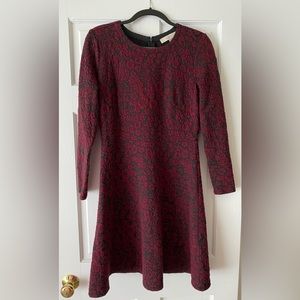 Ann Taylor LOFT patterned jacquard fit and flare dress Size 4